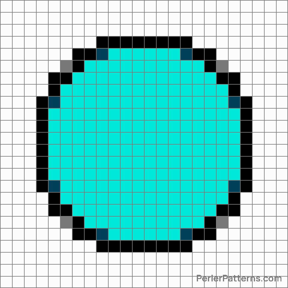 Blue circle emoji Perler Patterns - PerlerPatterns