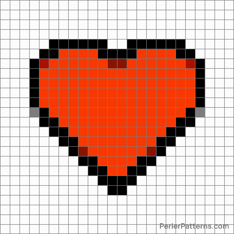 Heart suit emoji Perler Patterns - PerlerPatterns
