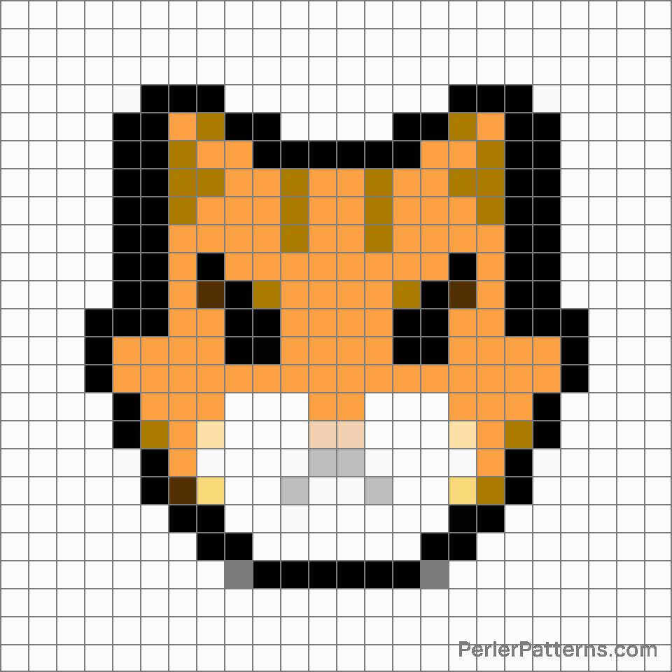 Pouting cat emoji Perler Patterns - PerlerPatterns