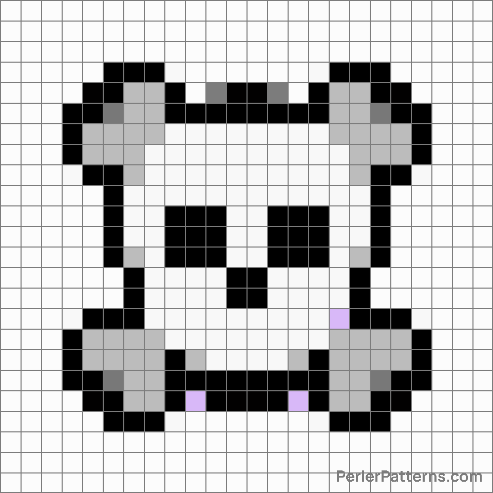 Skull and crossbones emoji Perler Patterns - PerlerPatterns