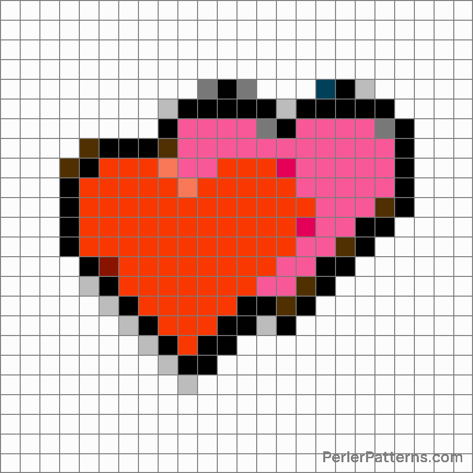 Two hearts emoji Perler Patterns - PerlerPatterns