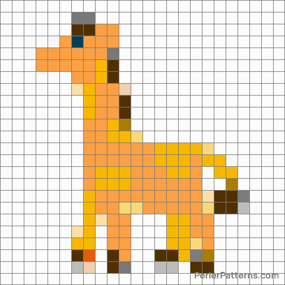 Giraffe emoji Perler Patterns - PerlerPatterns