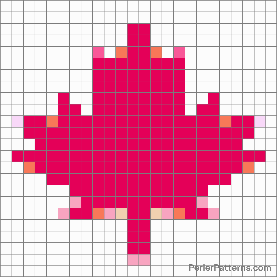 Maple leaf emoji Perler Patterns - PerlerPatterns
