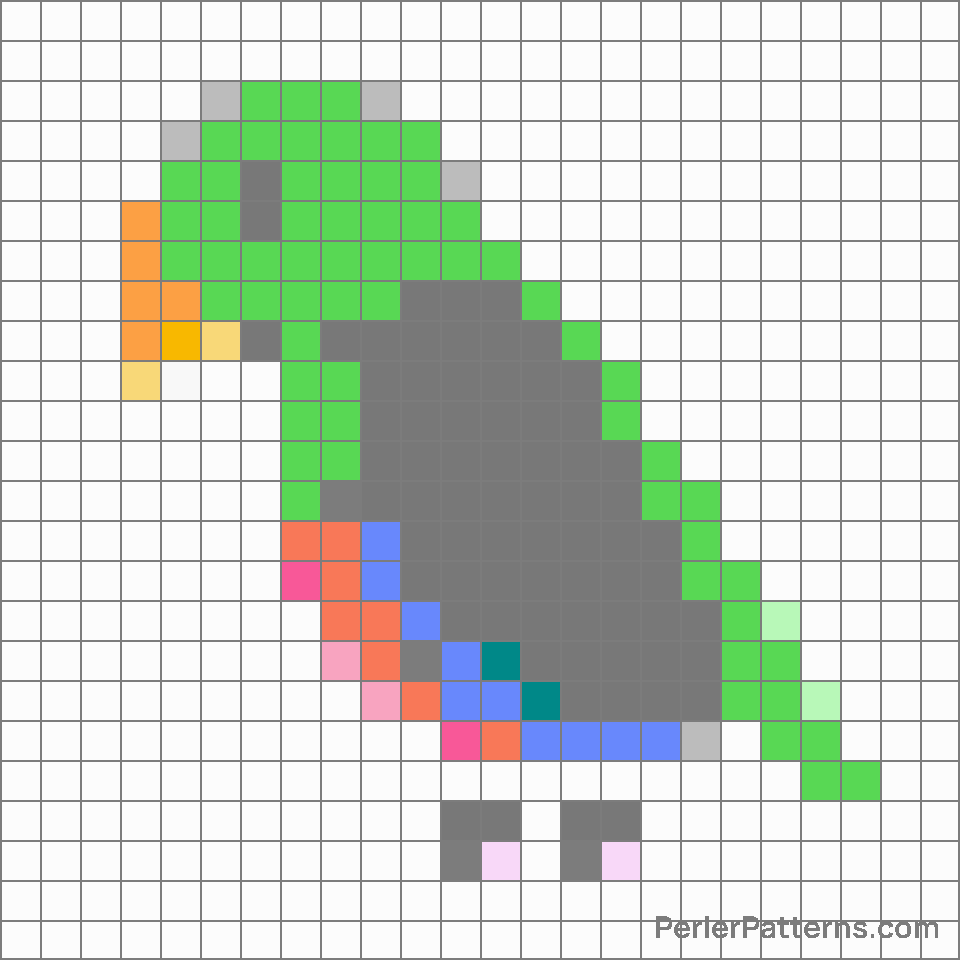 Parrot emoji Perler Patterns - PerlerPatterns