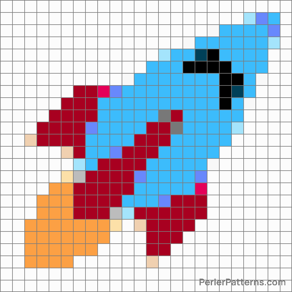 Rocket emoji Perler Patterns - PerlerPatterns