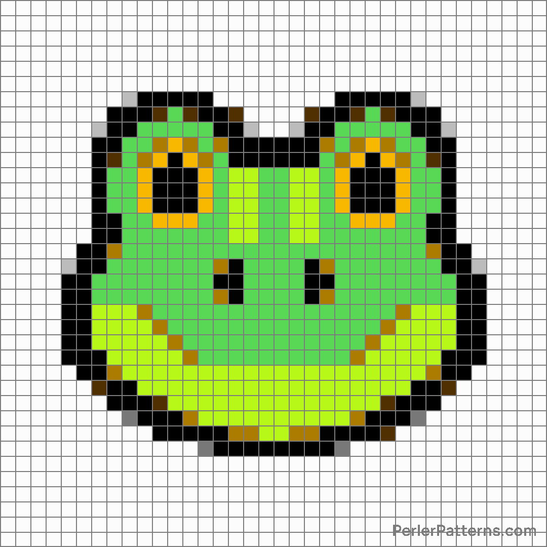 Frog emoji Perler Patterns - PerlerPatterns