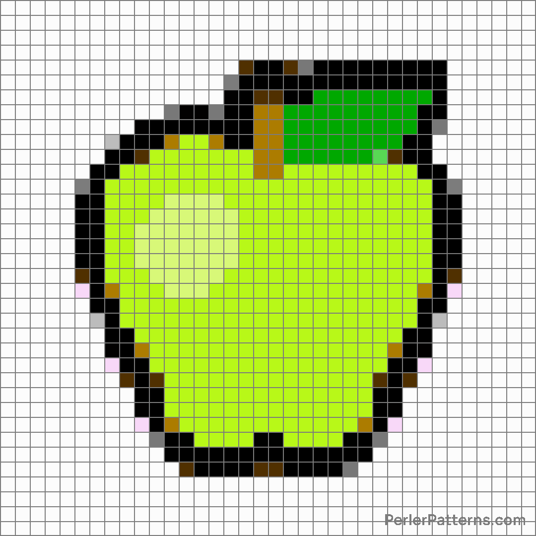 Green apple emoji Perler Patterns - PerlerPatterns