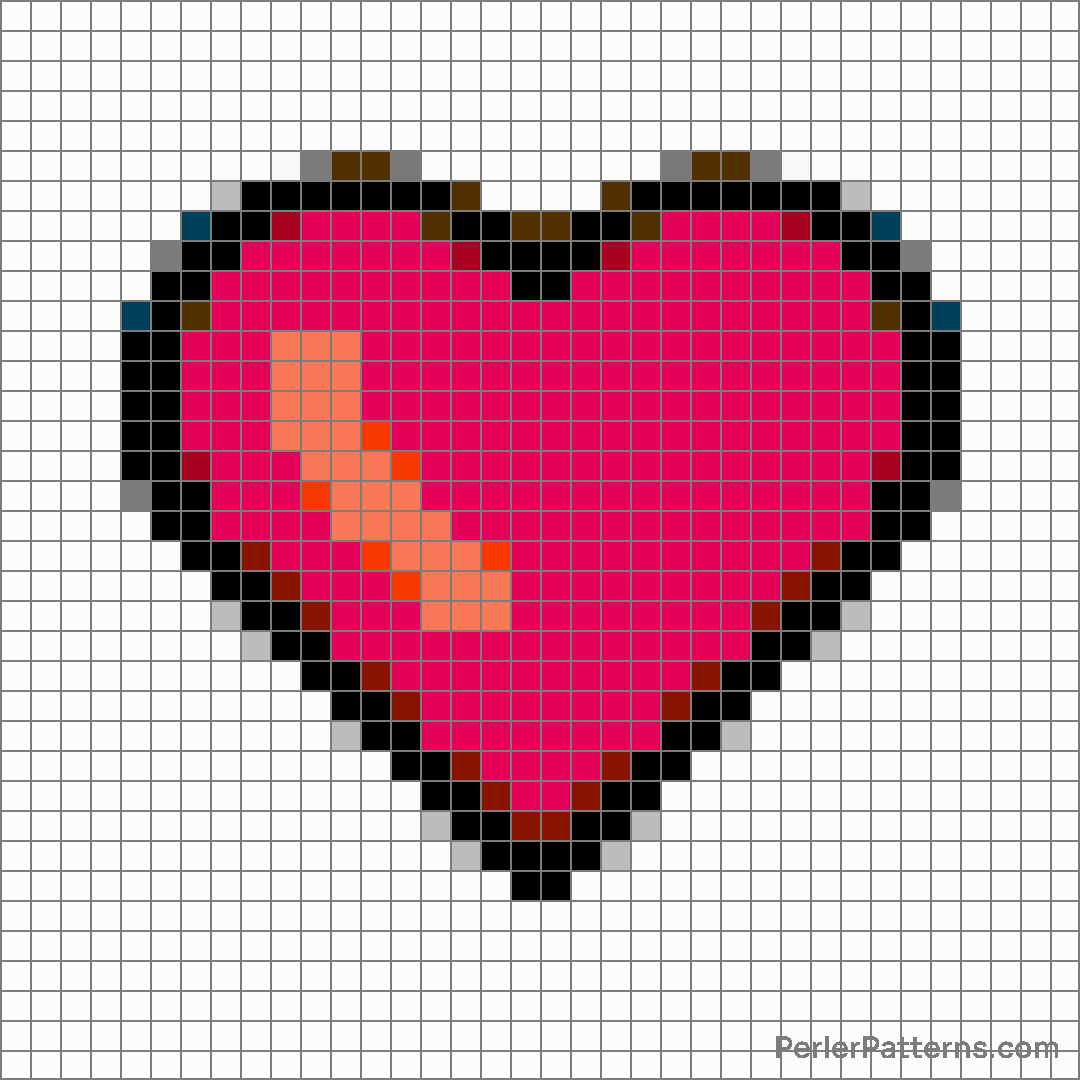 Red heart emoji Perler Patterns - PerlerPatterns