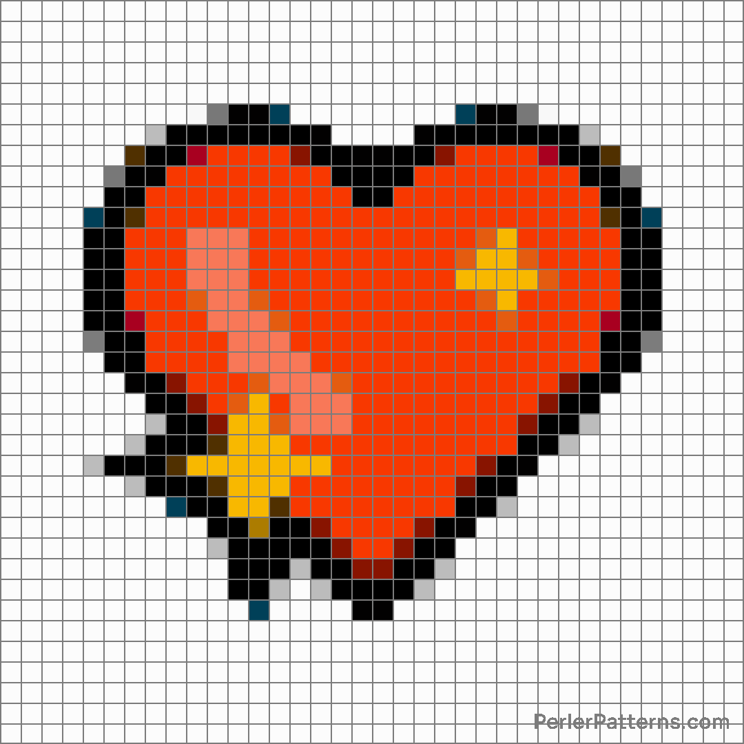 Sparkling heart emoji Perler Patterns - PerlerPatterns