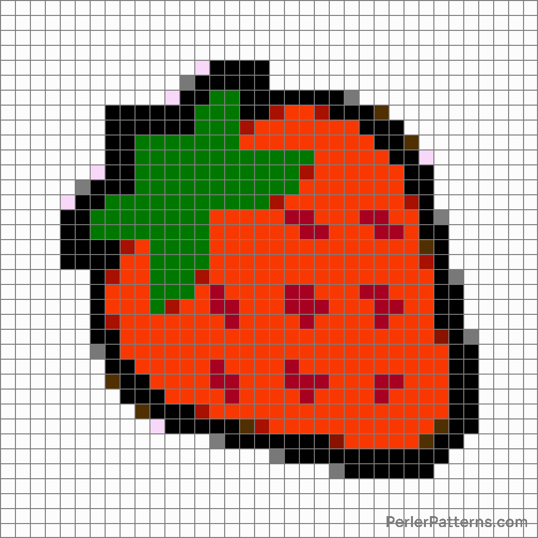 Strawberry emoji Perler Patterns - PerlerPatterns