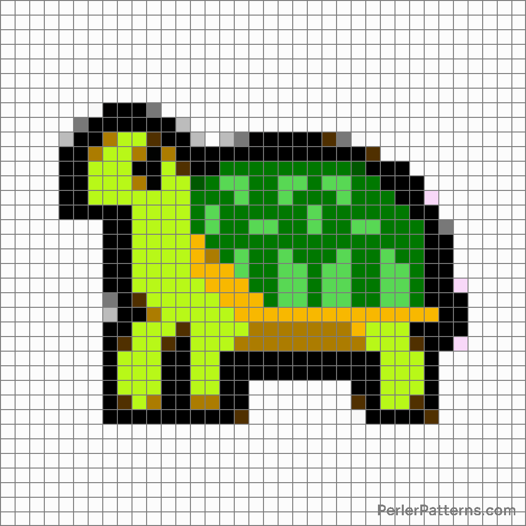 Turtle emoji Perler Patterns - PerlerPatterns