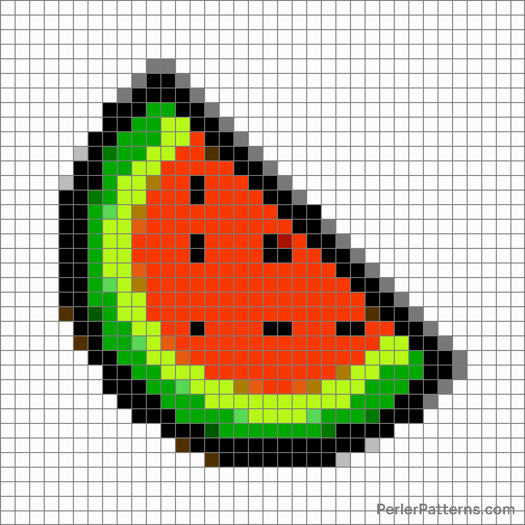 Watermelon emoji Perler Patterns - PerlerPatterns