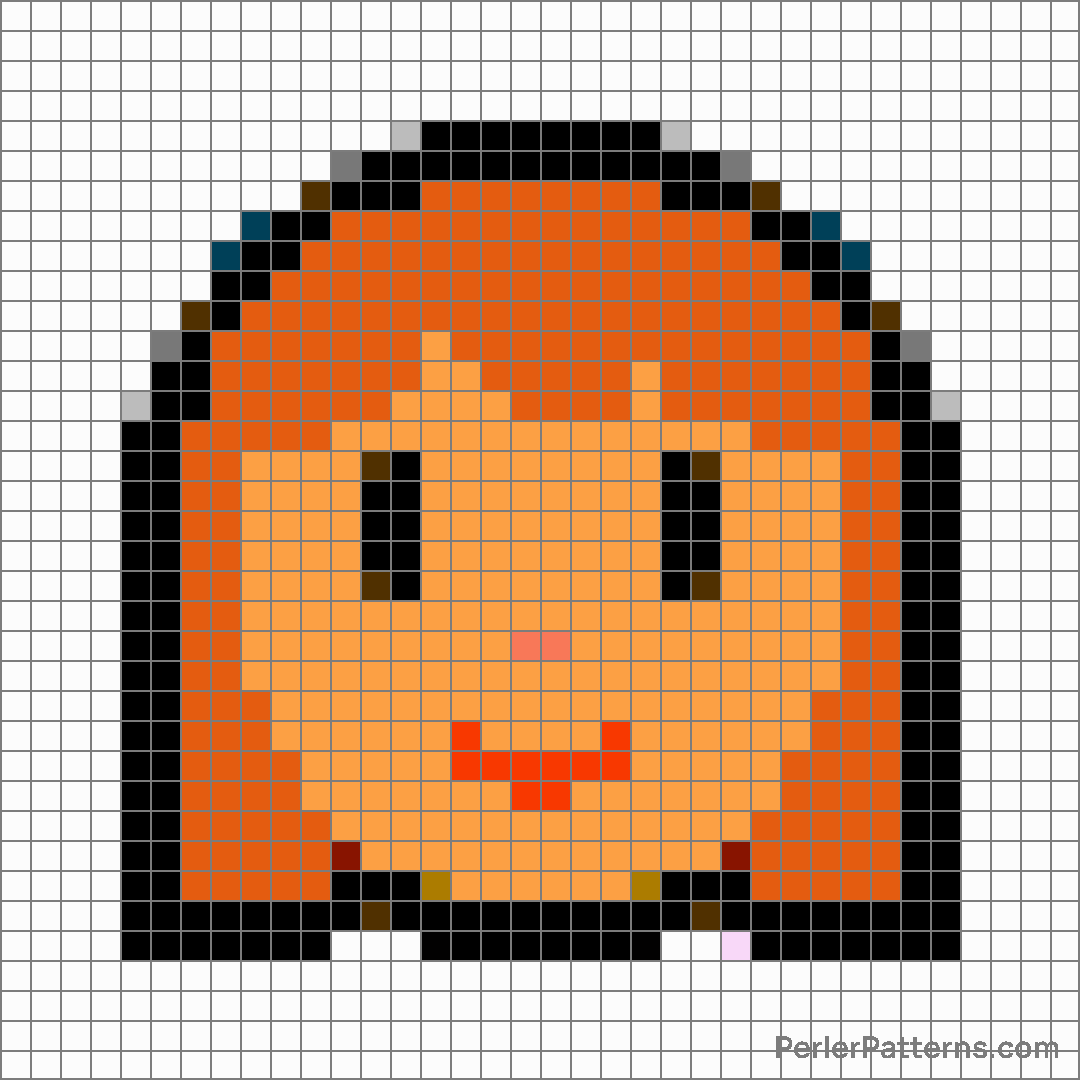 Woman: red hair emoji Perler Patterns - PerlerPatterns