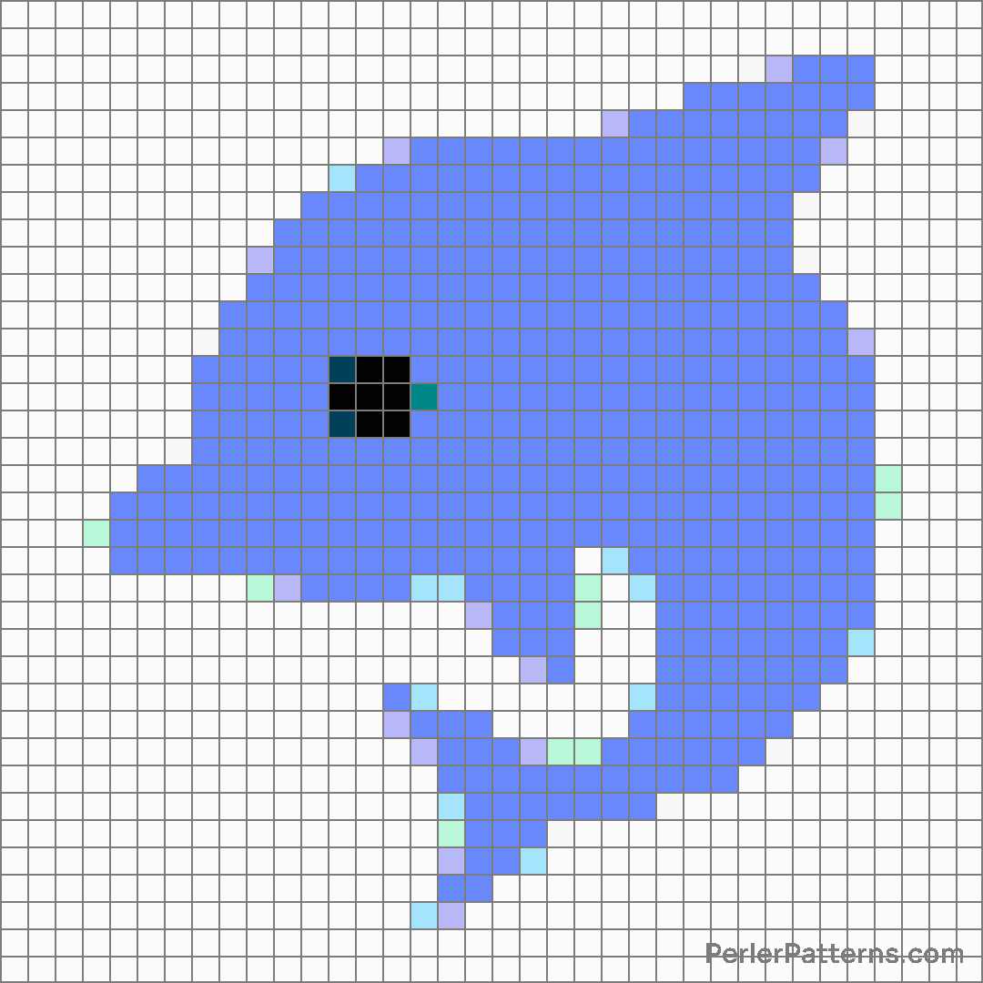 Dolphin emoji Perler Patterns - PerlerPatterns