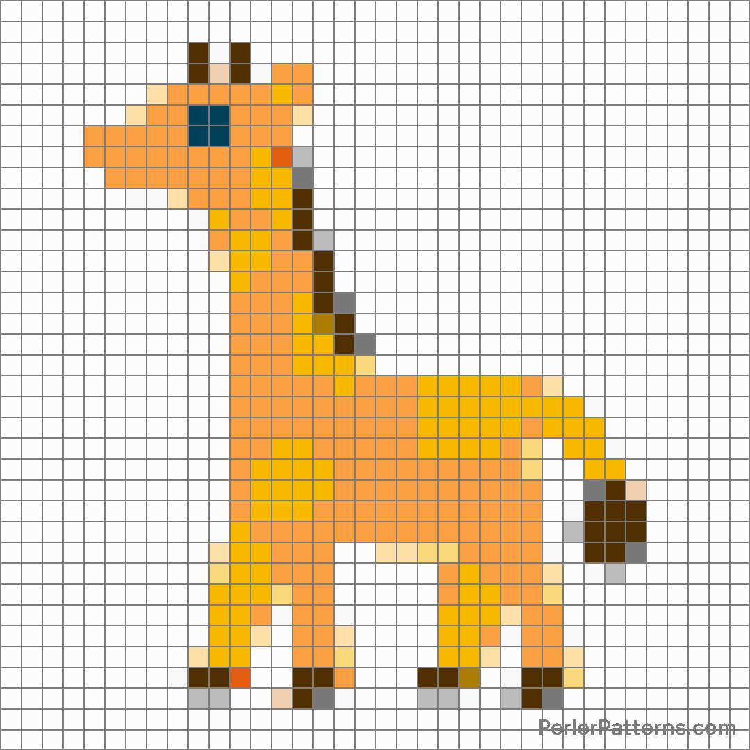 Giraffe emoji Perler Patterns - PerlerPatterns