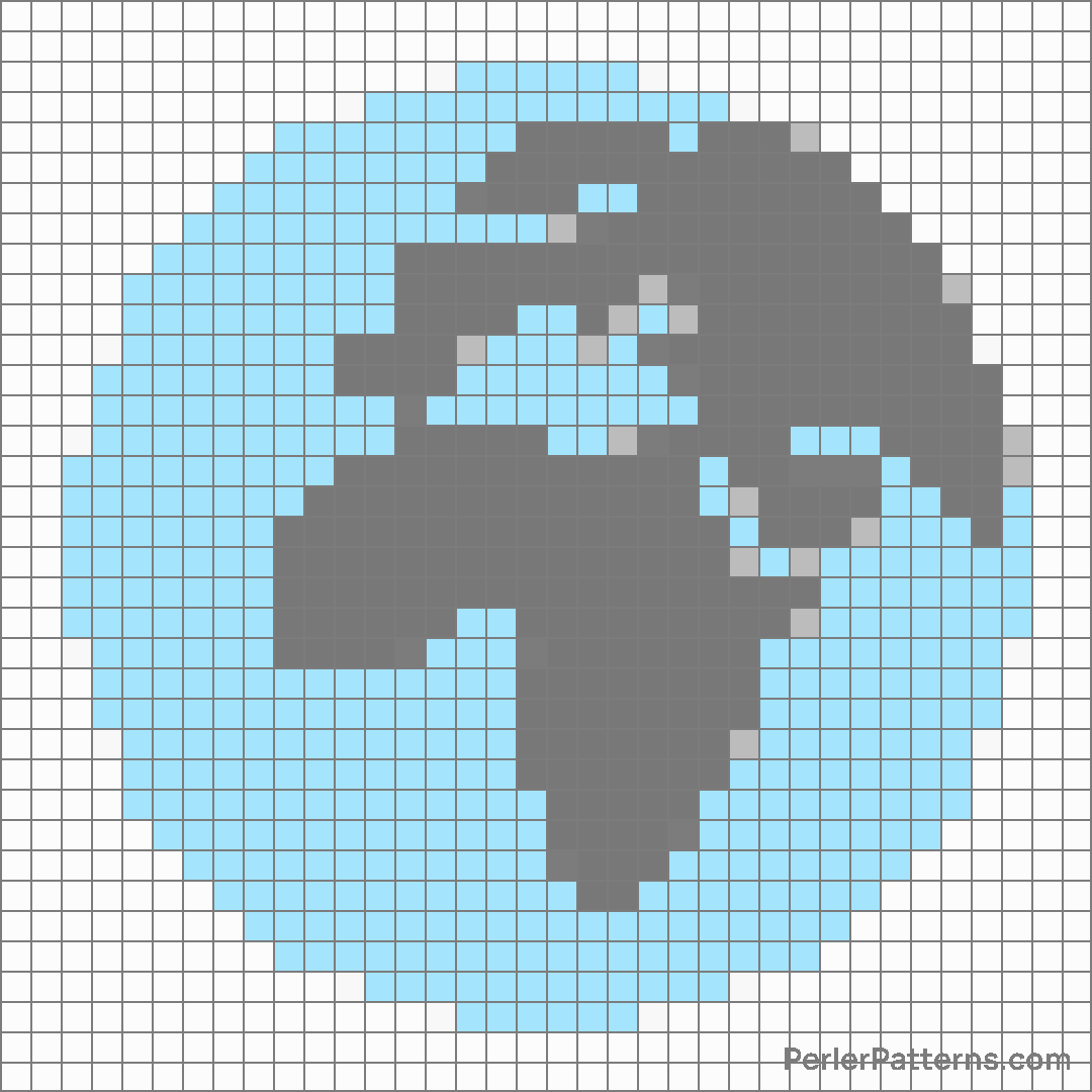 Globe showing europe-africa emoji Perler Patterns - PerlerPatterns