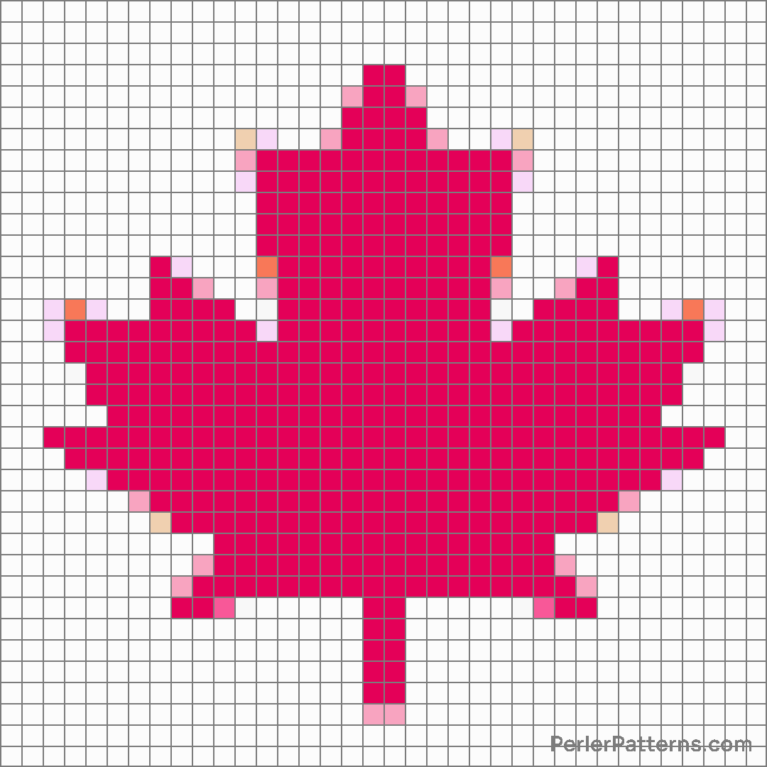 Maple leaf emoji Perler Patterns - PerlerPatterns