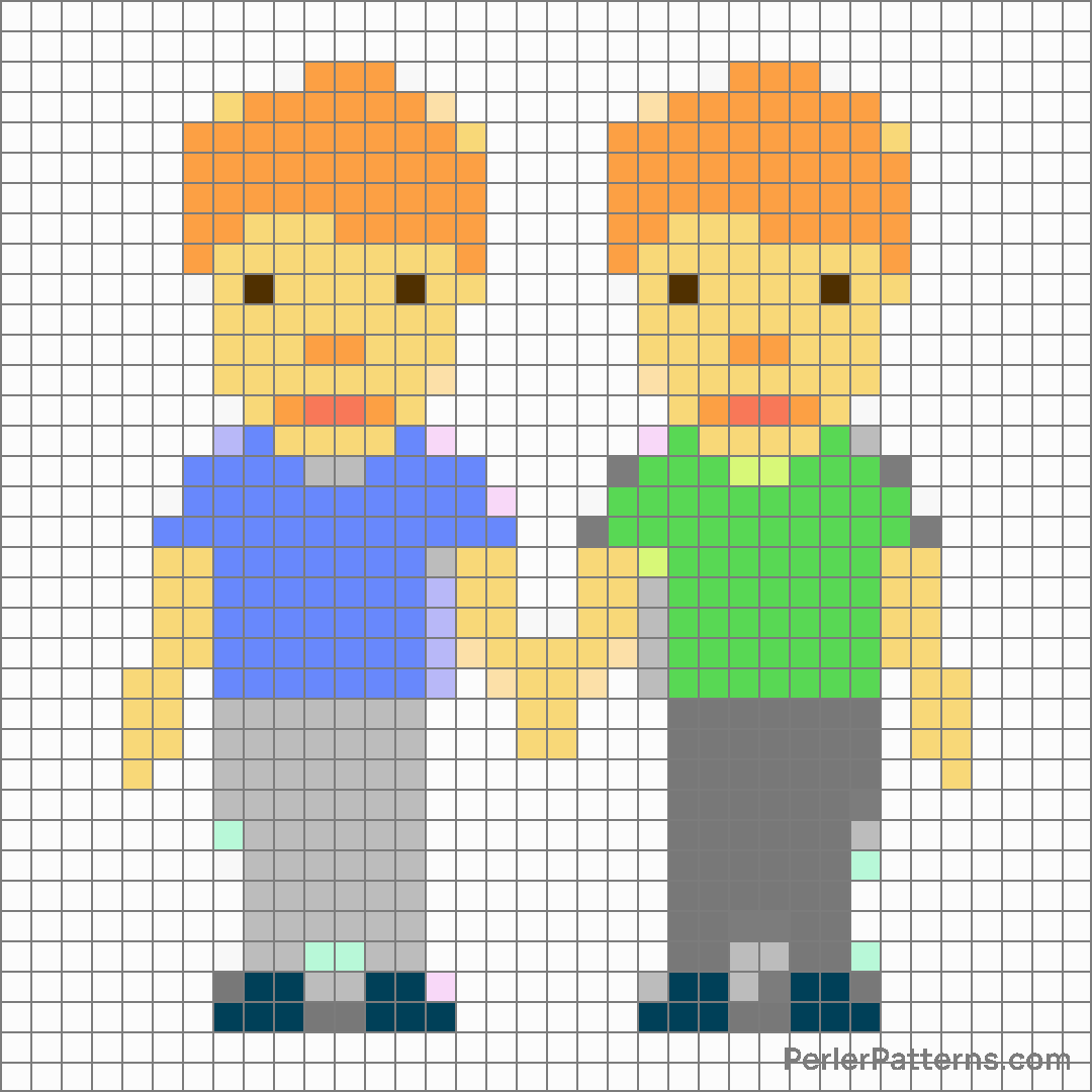 Men holding hands emoji Perler Patterns - PerlerPatterns