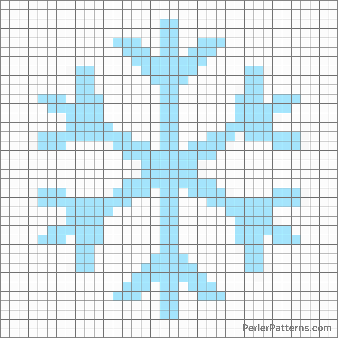 Snowflake emoji Perler Patterns - PerlerPatterns