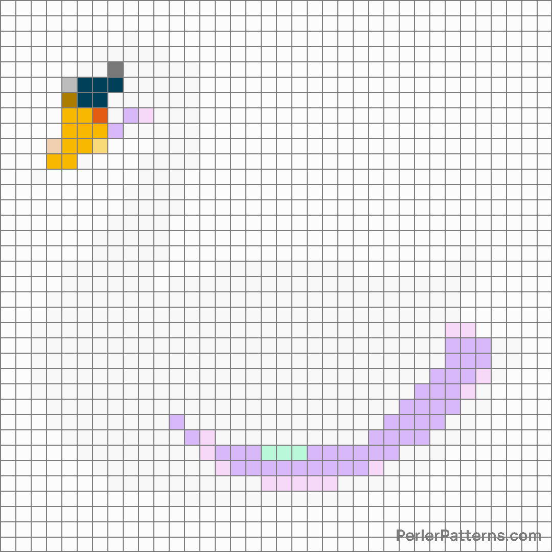 Swan emoji Perler Patterns - PerlerPatterns