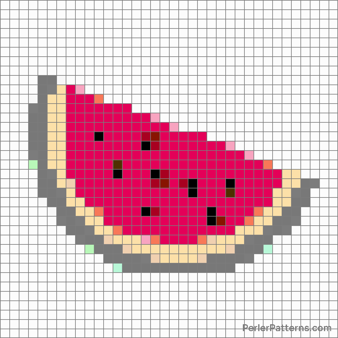 Watermelon emoji Perler Patterns - PerlerPatterns