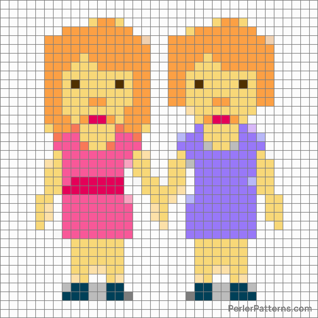 Women holding hands emoji Perler Patterns - PerlerPatterns