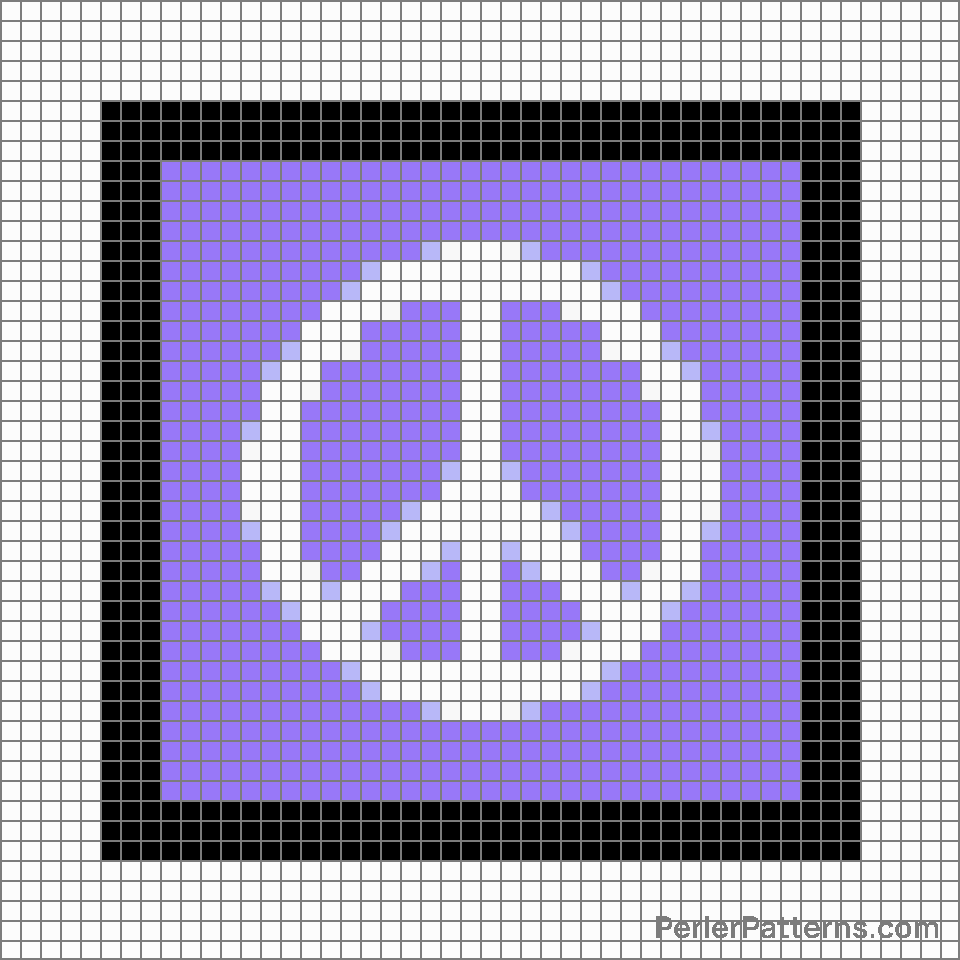 Peace symbol emoji Perler Patterns - PerlerPatterns