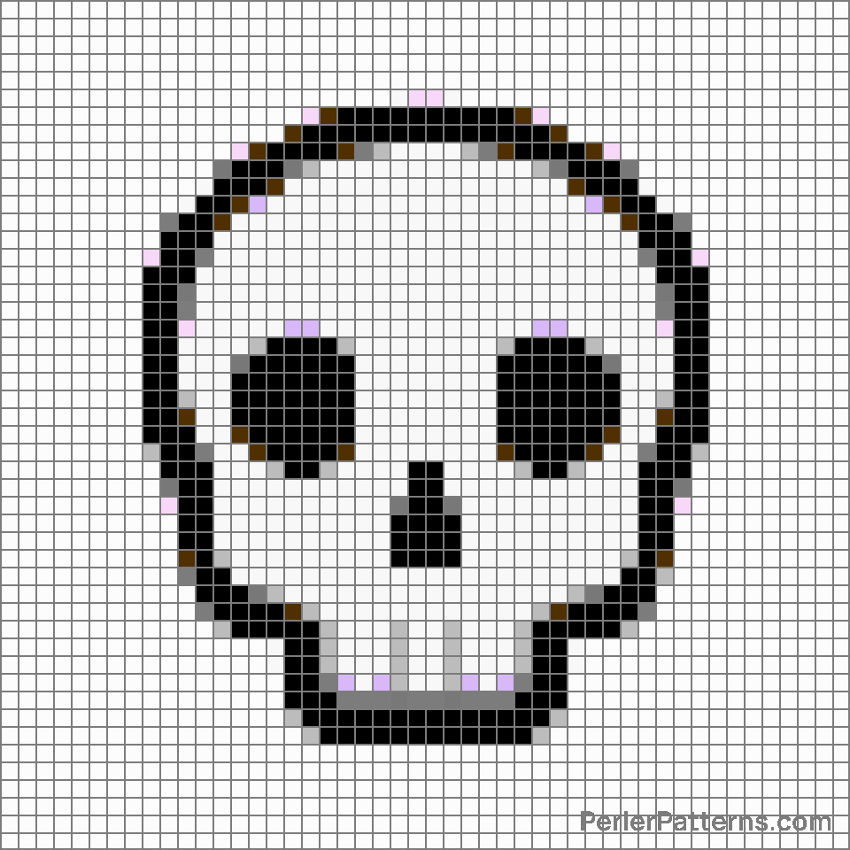 Skull emoji Perler Patterns - PerlerPatterns