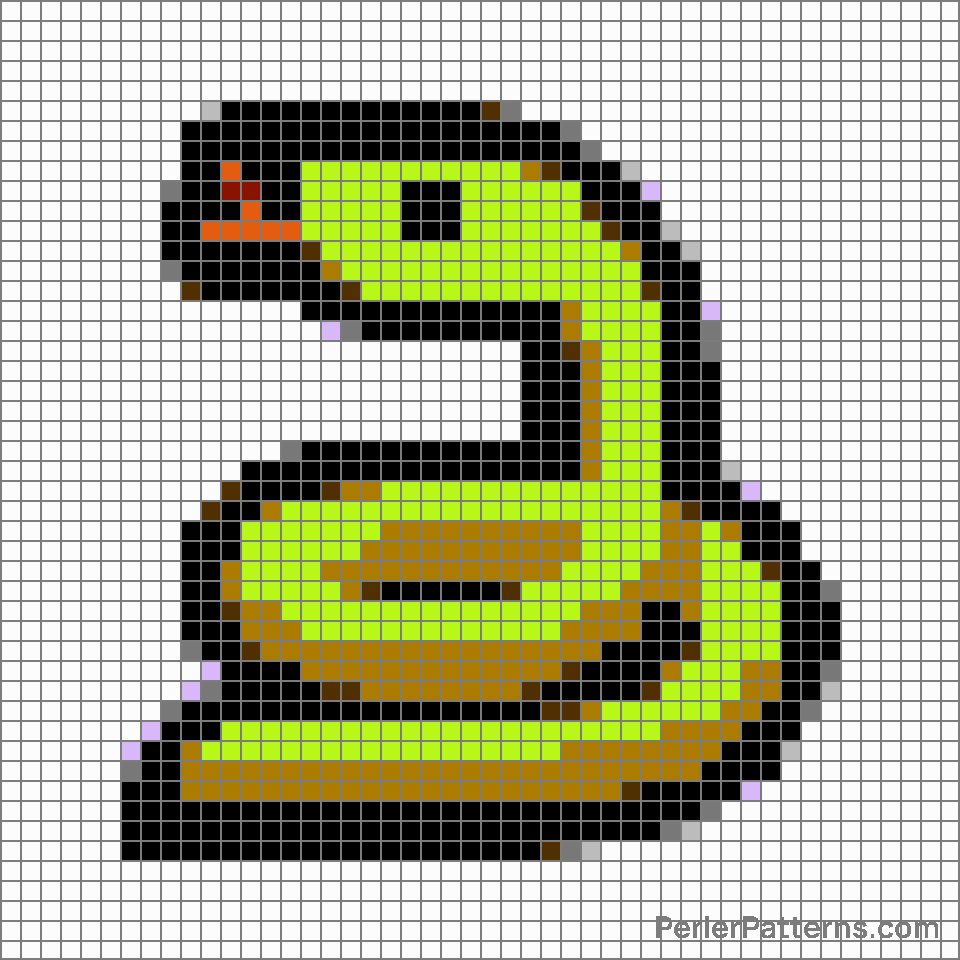 Snake emoji Perler Patterns - PerlerPatterns