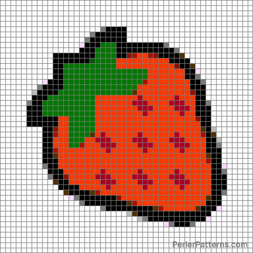 Strawberry Perler Patterns - PerlerPatterns
