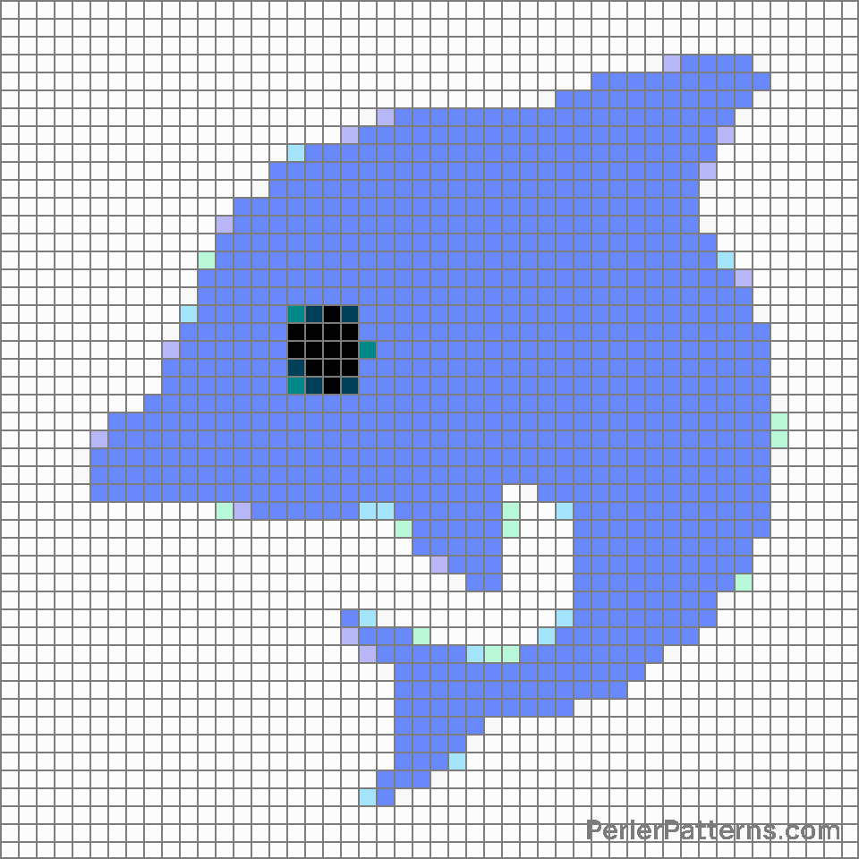 Dolphin emoji Perler Patterns - PerlerPatterns