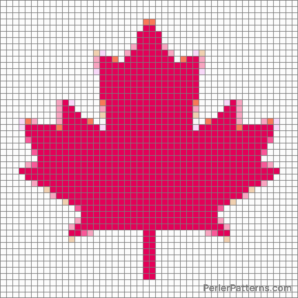 Maple leaf emoji Perler Patterns - PerlerPatterns