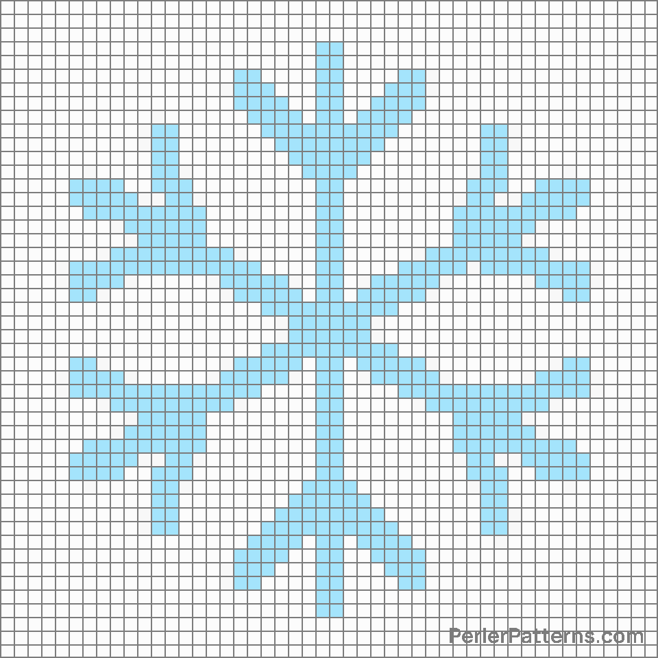 Snowflake emoji Perler Patterns - PerlerPatterns