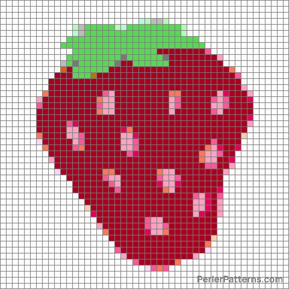 Strawberry emoji Perler Patterns - PerlerPatterns